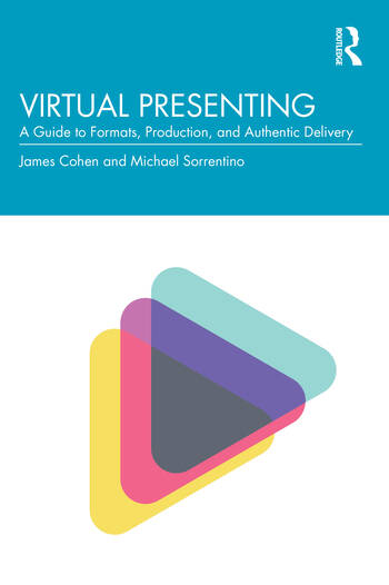 virtual presenation graphic with play button